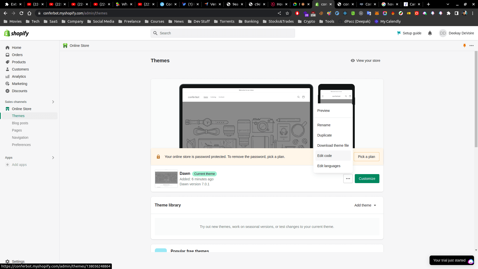 Step 6b: In the Layout folder, find and click on 'theme.liquid'