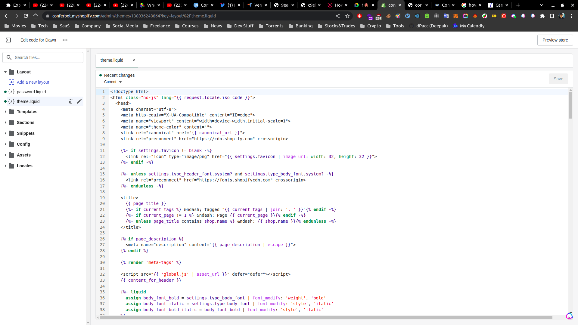 Step 6c: Scroll to the bottom of the file and find the closing </body> tag