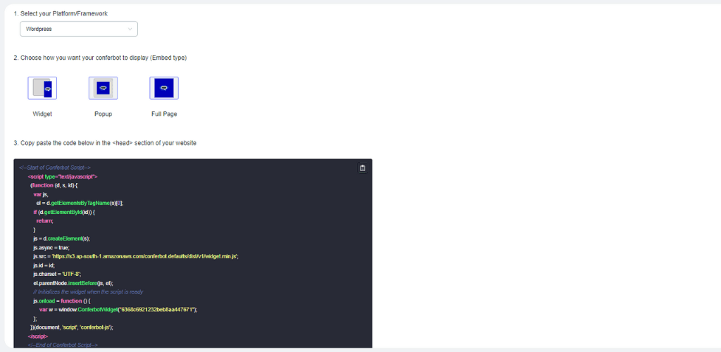 Step 5: Generate the embed code